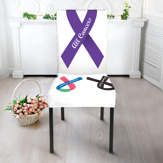 All Cancer Awareness Ribbons Print Dining Chair Slipcover
