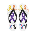 All Cancer Awareness Ribbons Print Flip Flops