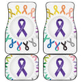 All Cancer Awareness Ribbons Print Front and Back Car Floor Mats
