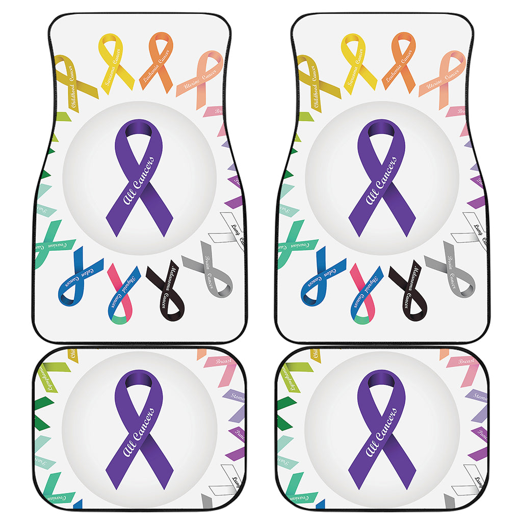All Cancer Awareness Ribbons Print Front and Back Car Floor Mats