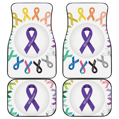 All Cancer Awareness Ribbons Print Front and Back Car Floor Mats
