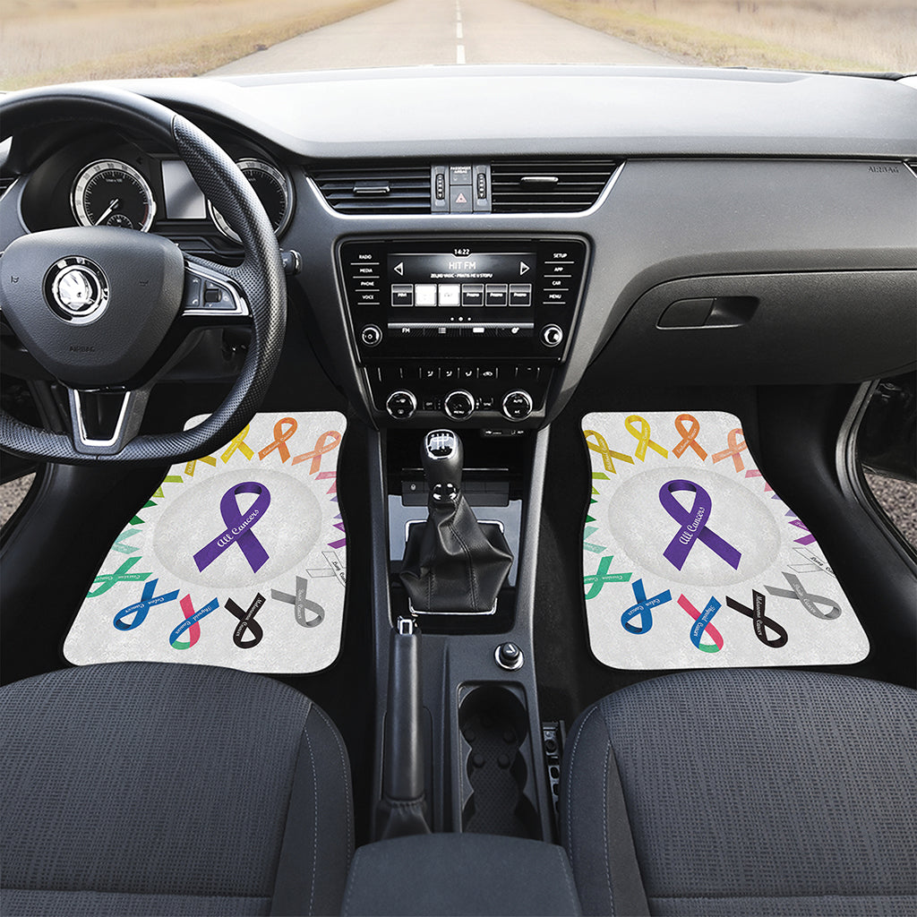 All Cancer Awareness Ribbons Print Front and Back Car Floor Mats
