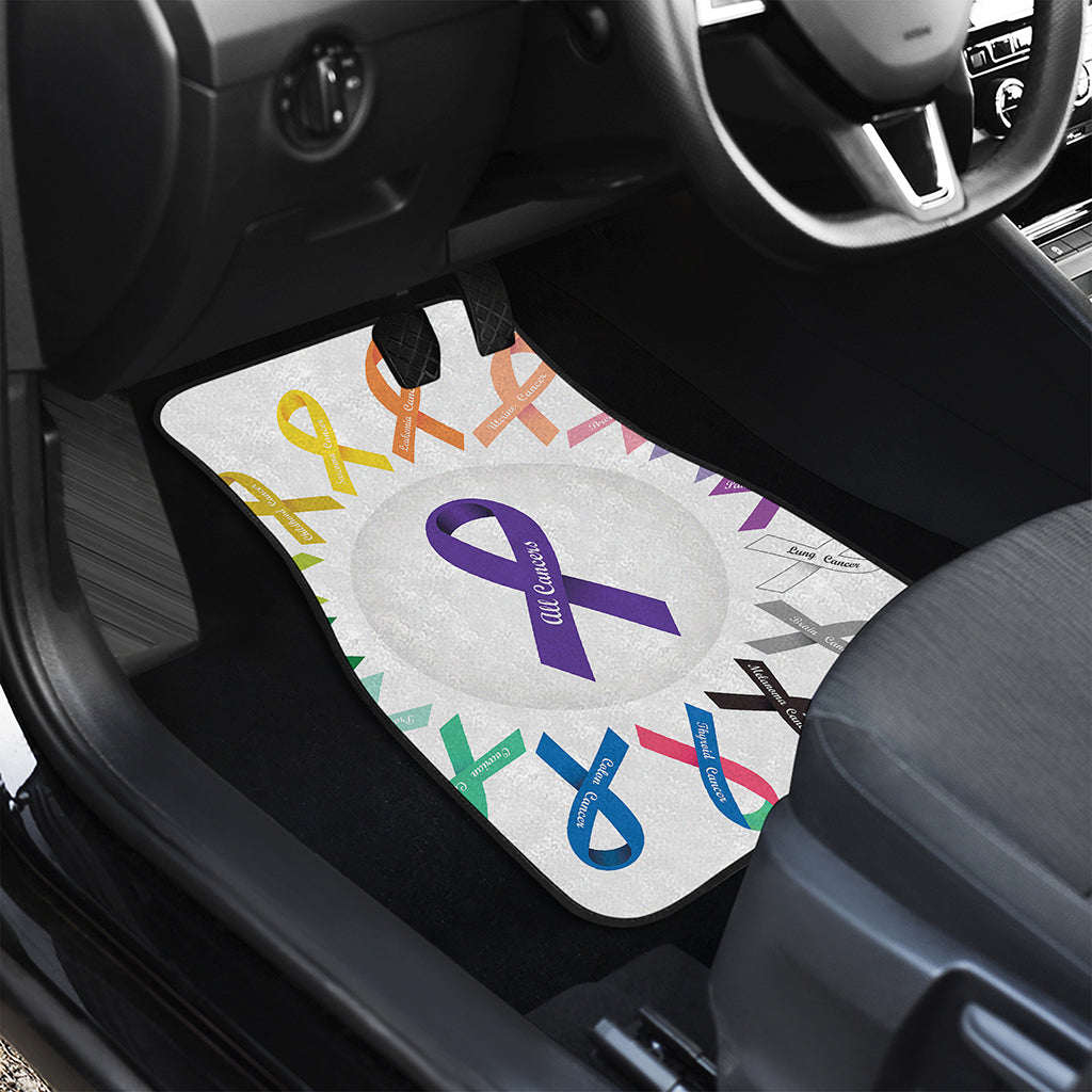 All Cancer Awareness Ribbons Print Front and Back Car Floor Mats