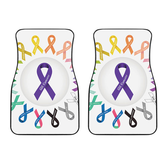 All Cancer Awareness Ribbons Print Front Car Floor Mats