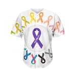 All Cancer Awareness Ribbons Print Men's Baseball Jersey