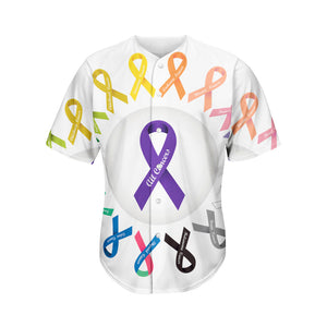 All Cancer Awareness Ribbons Print Men's Baseball Jersey