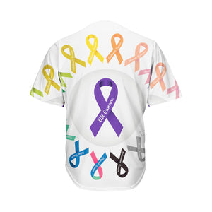 All Cancer Awareness Ribbons Print Men's Baseball Jersey