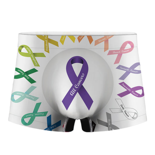 All Cancer Awareness Ribbons Print Men's Boxer Briefs