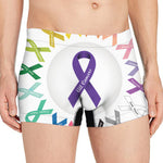 All Cancer Awareness Ribbons Print Men's Boxer Briefs
