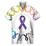 All Cancer Awareness Ribbons Print Men's Short Sleeve Shirt