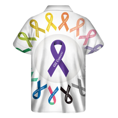 All Cancer Awareness Ribbons Print Men's Short Sleeve Shirt