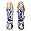 All Cancer Awareness Ribbons Print Muay Thai Shin Guards