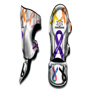 All Cancer Awareness Ribbons Print Muay Thai Shin Guard