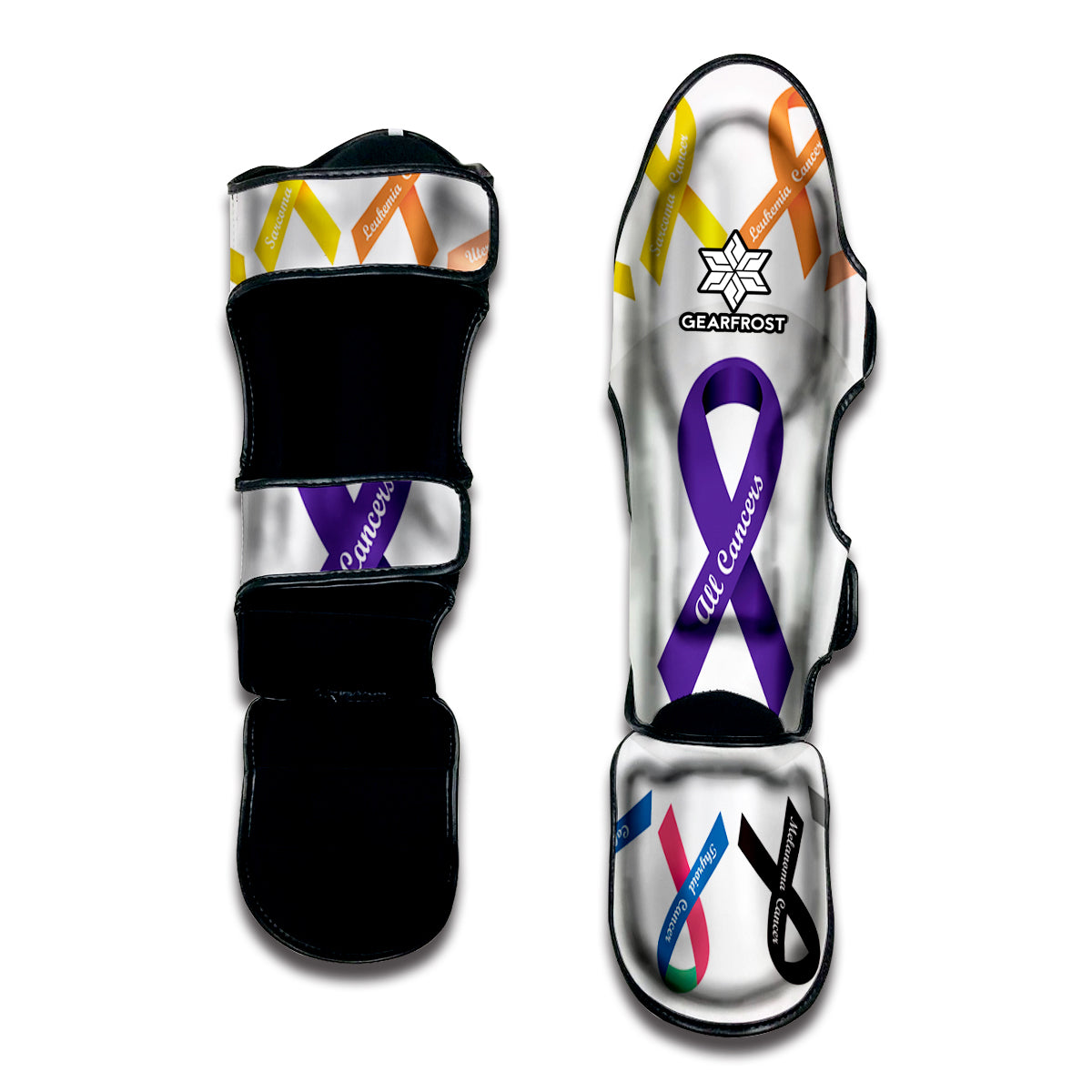 All Cancer Awareness Ribbons Print Muay Thai Shin Guard