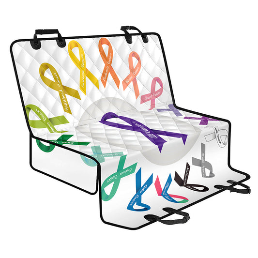 All Cancer Awareness Ribbons Print Pet Car Back Seat Cover