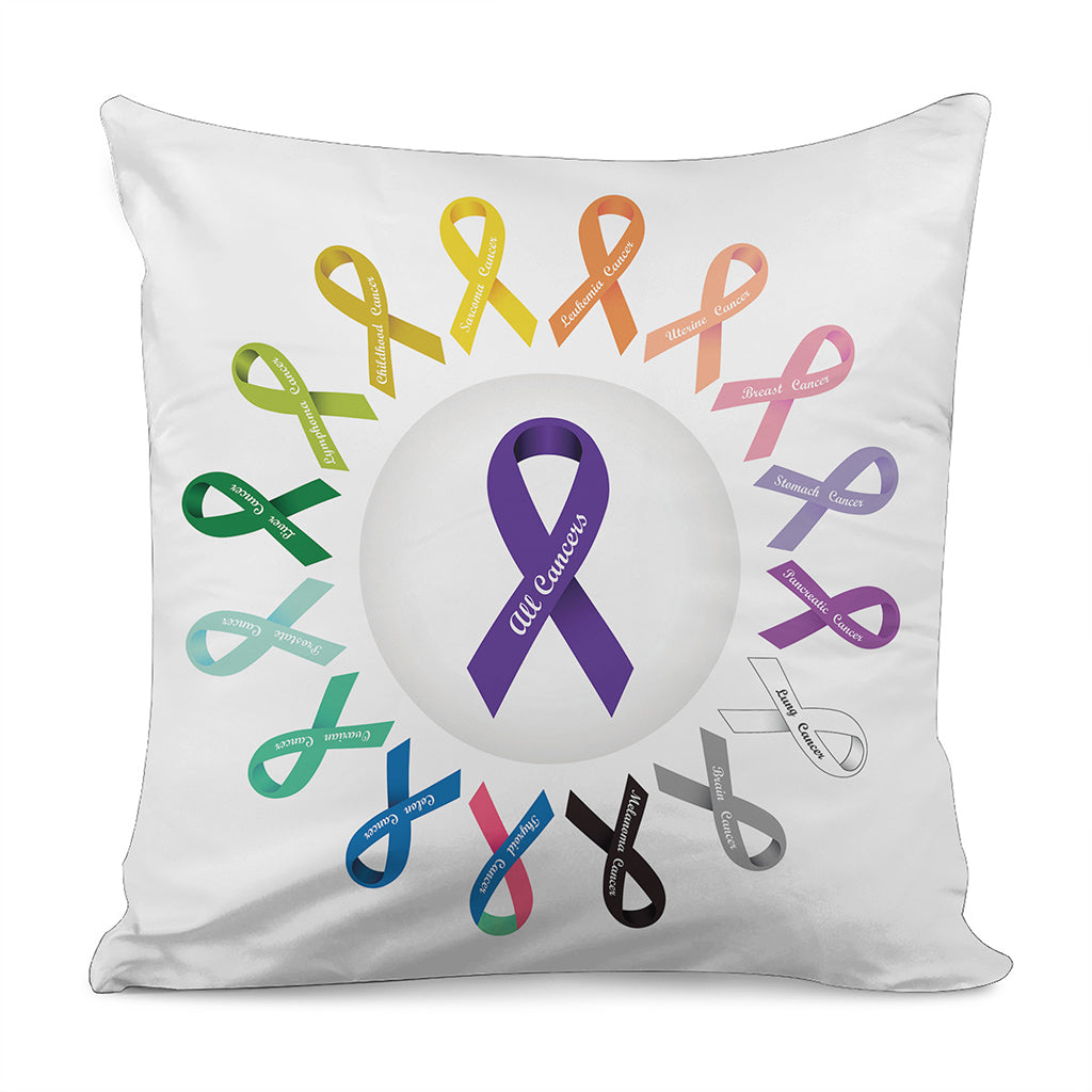 All Cancer Awareness Ribbons Print Pillow Cover