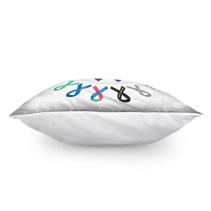 All Cancer Awareness Ribbons Print Pillow Cover