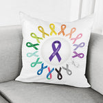 All Cancer Awareness Ribbons Print Pillow Cover