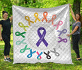 All Cancer Awareness Ribbons Print Quilt