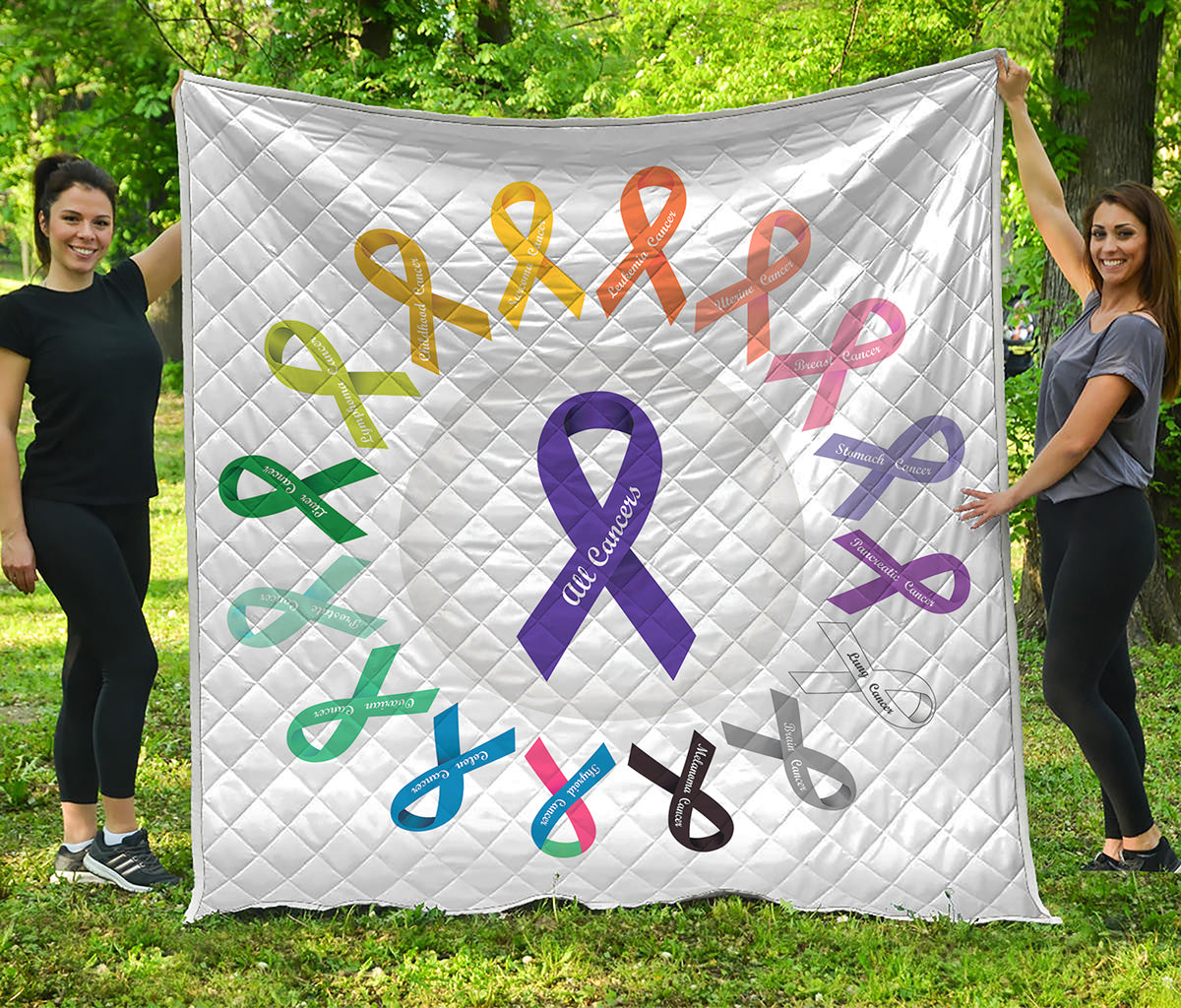 All Cancer Awareness Ribbons Print Quilt