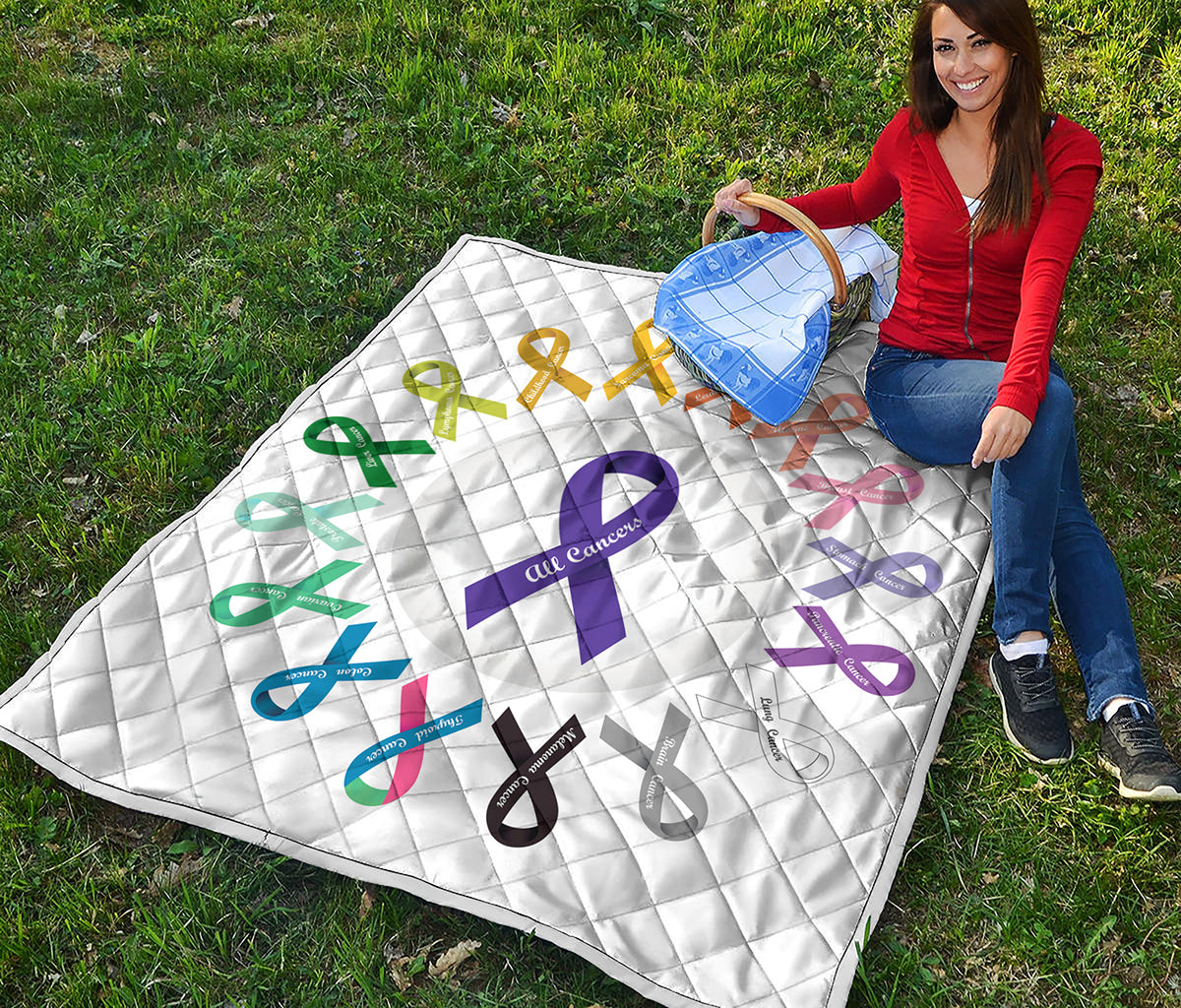 All Cancer Awareness Ribbons Print Quilt