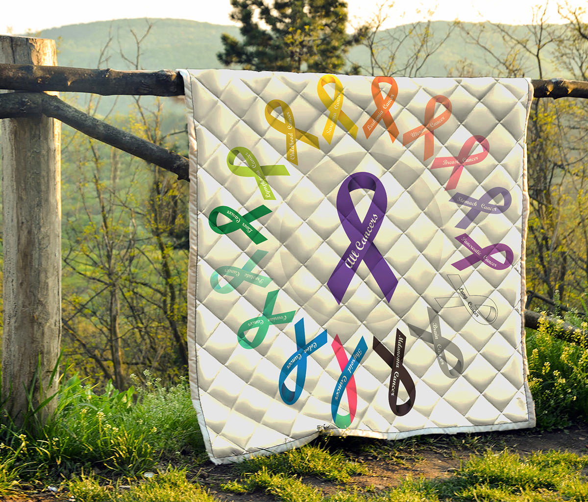 All Cancer Awareness Ribbons Print Quilt