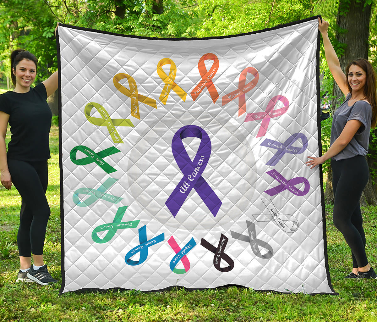 All Cancer Awareness Ribbons Print Quilt