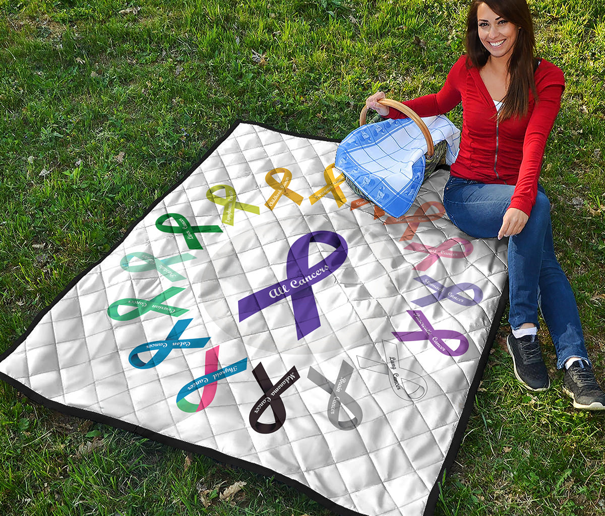 All Cancer Awareness Ribbons Print Quilt