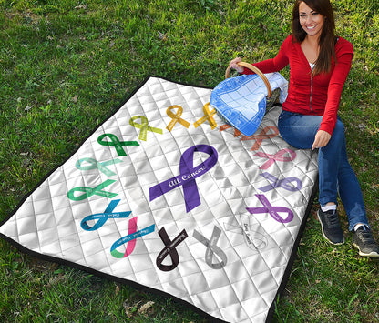 All Cancer Awareness Ribbons Print Quilt