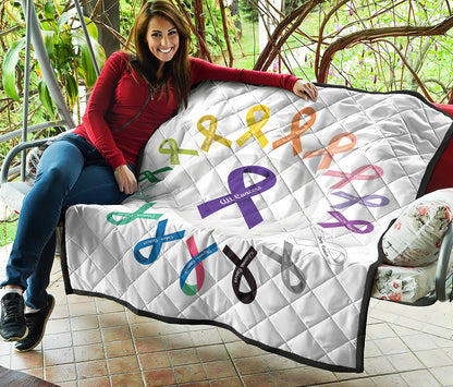 All Cancer Awareness Ribbons Print Quilt
