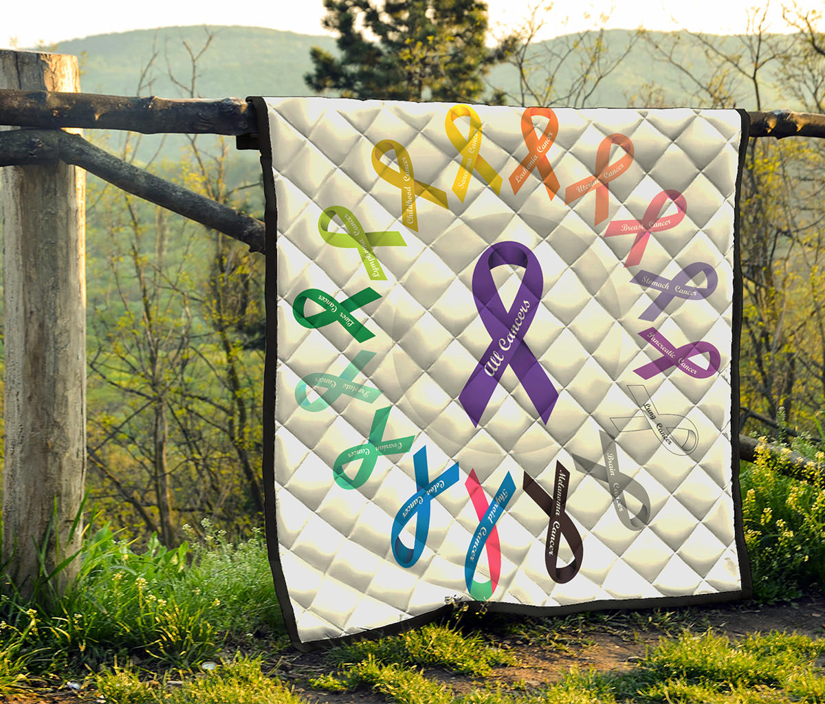 All Cancer Awareness Ribbons Print Quilt