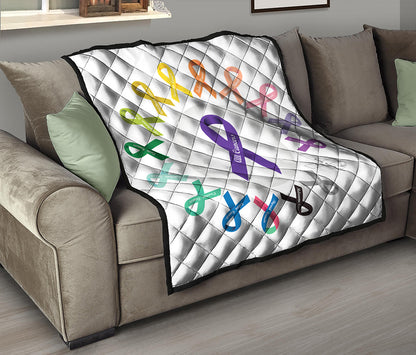 All Cancer Awareness Ribbons Print Quilt