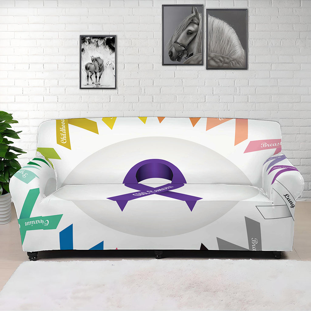 All Cancer Awareness Ribbons Print Sofa Cover