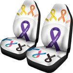 All Cancer Awareness Ribbons Print Universal Fit Car Seat Covers
