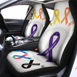All Cancer Awareness Ribbons Print Universal Fit Car Seat Covers