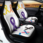 All Cancer Awareness Ribbons Print Universal Fit Car Seat Covers