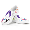 All Cancer Awareness Ribbons Print White Slip On Sneakers