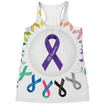 All Cancer Awareness Ribbons Print Women's Racerback Tank Top