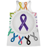 All Cancer Awareness Ribbons Print Women's Racerback Tank Top