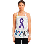 All Cancer Awareness Ribbons Print Women's Racerback Tank Top