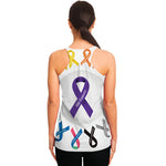 All Cancer Awareness Ribbons Print Women's Racerback Tank Top