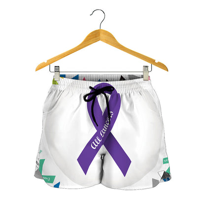 All Cancer Awareness Ribbons Print Women's Shorts