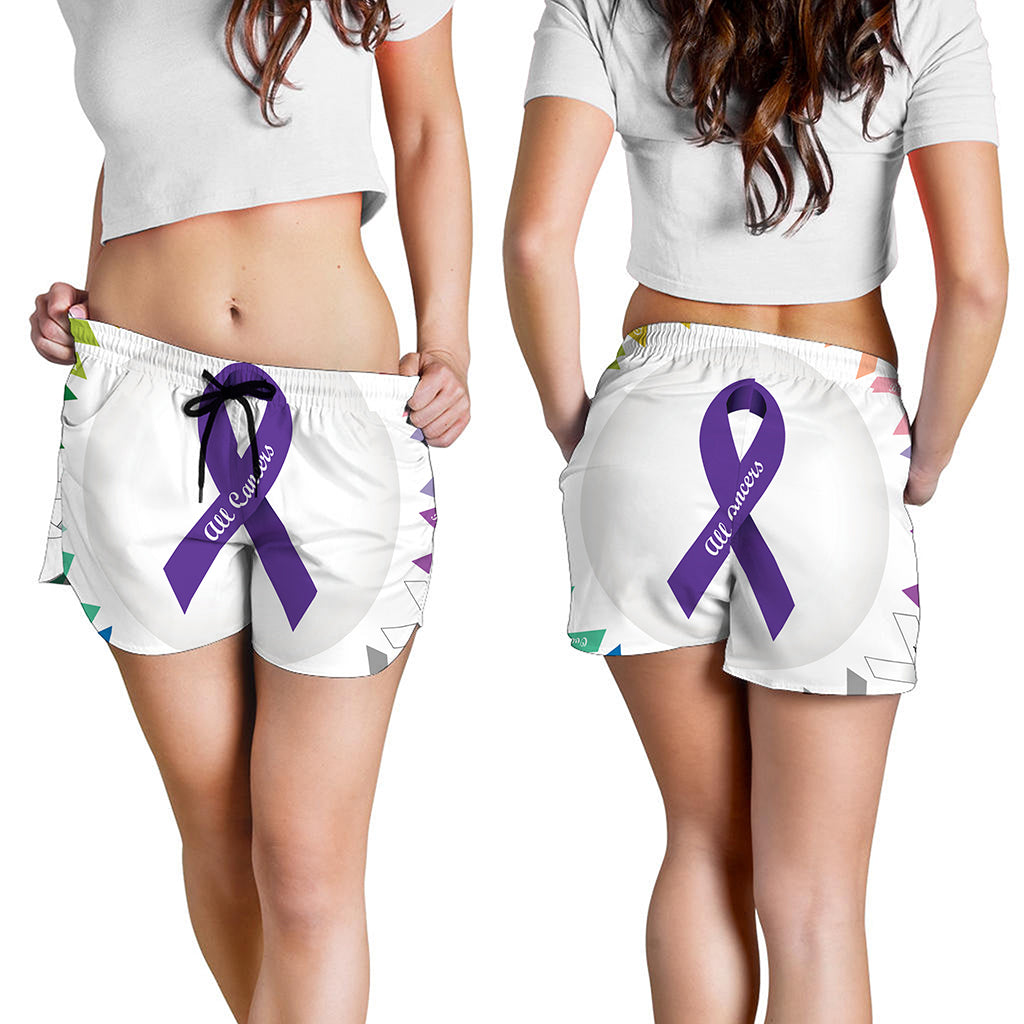 All Cancer Awareness Ribbons Print Women's Shorts