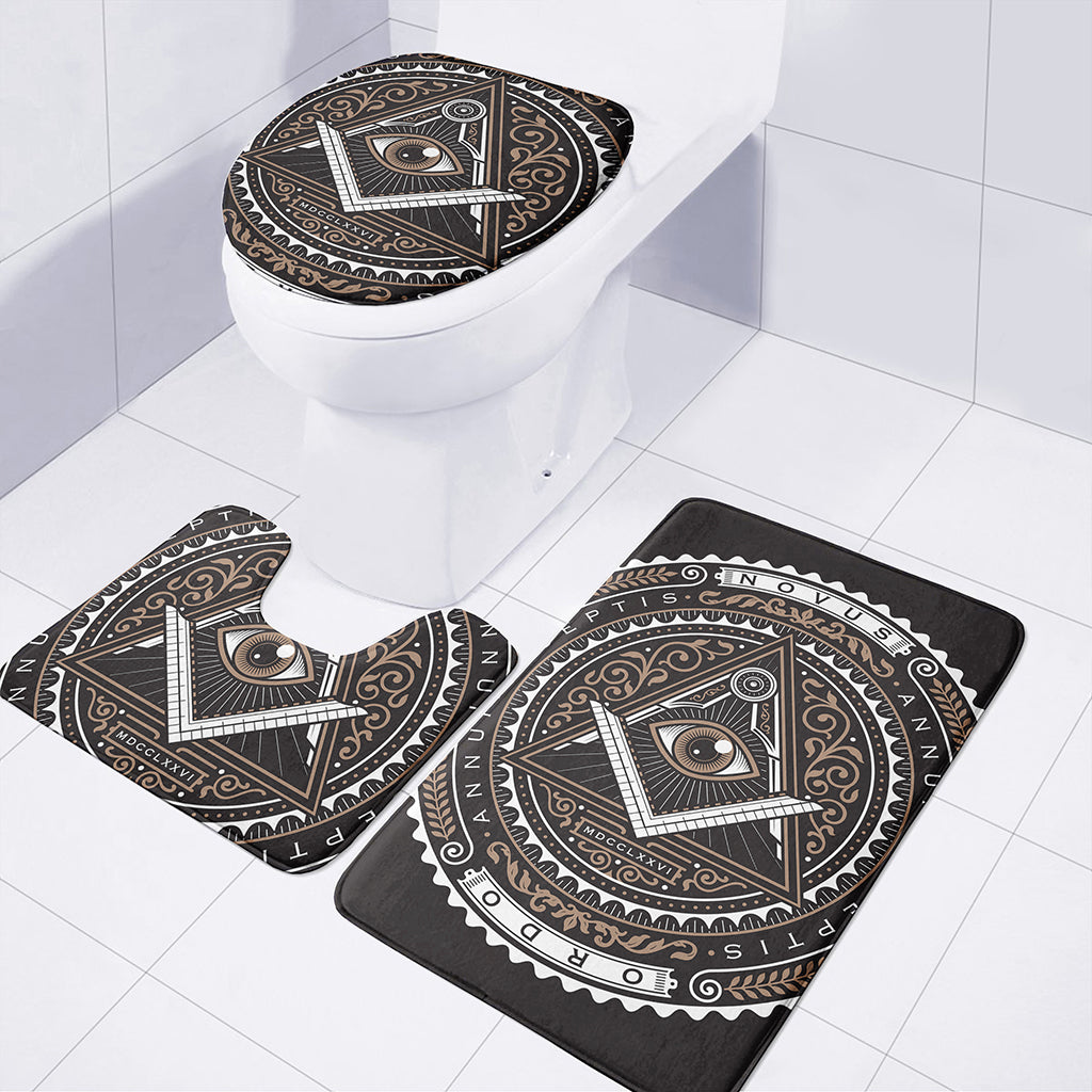 All Seeing Eye Symbol Print 3 Piece Bath Mat Set