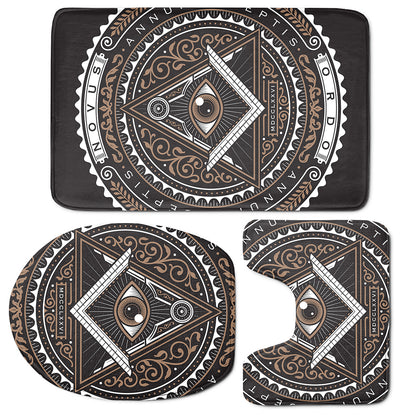 All Seeing Eye Symbol Print 3 Piece Bath Mat Set
