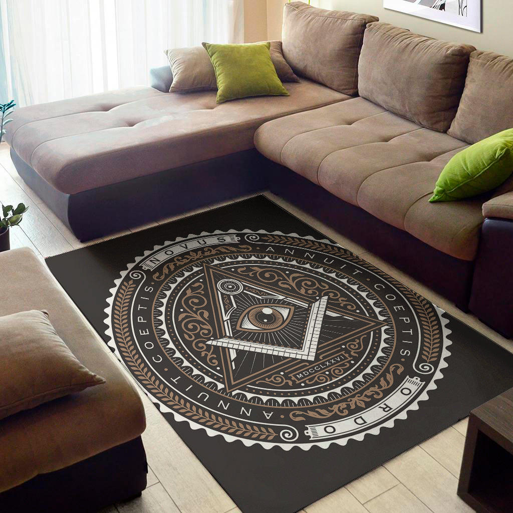 All Seeing Eye Symbol Print Area Rug
