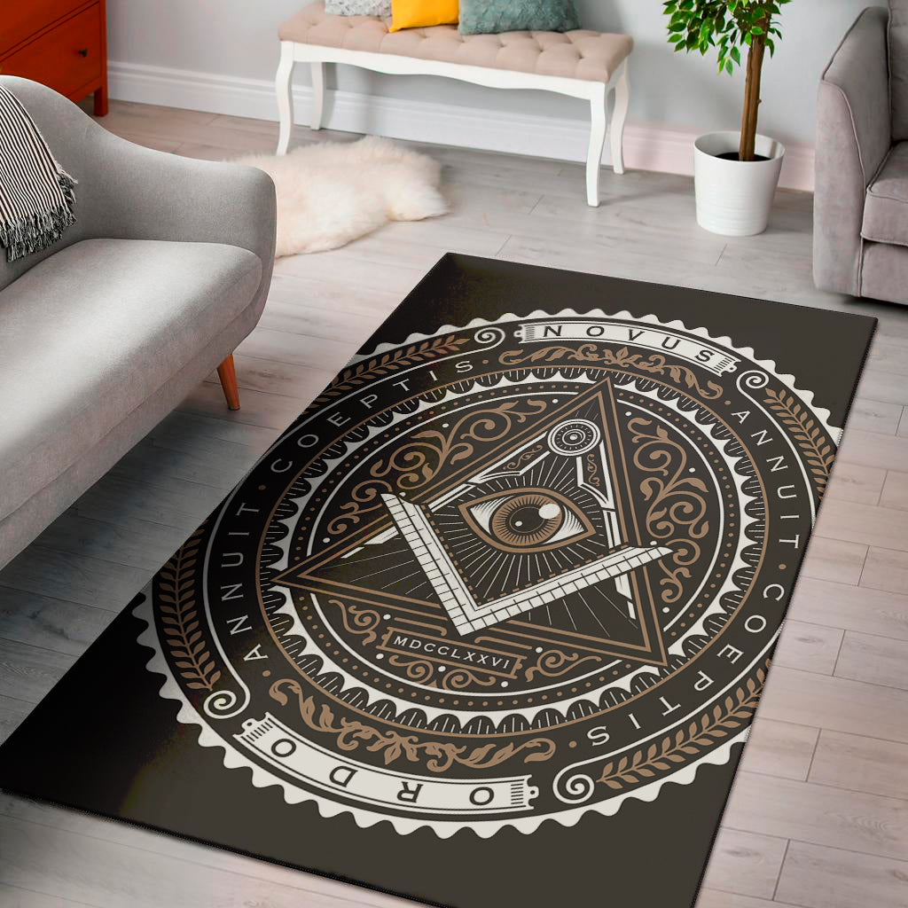 All Seeing Eye Symbol Print Area Rug