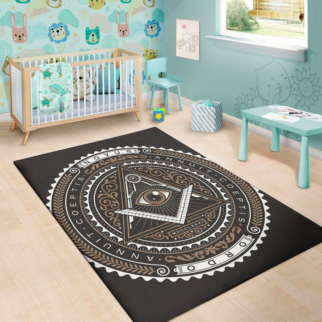 All Seeing Eye Symbol Print Area Rug