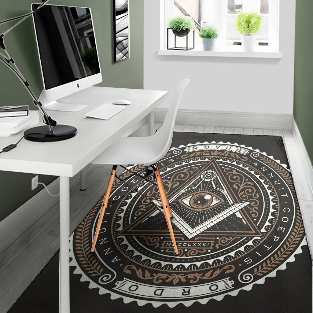 All Seeing Eye Symbol Print Area Rug