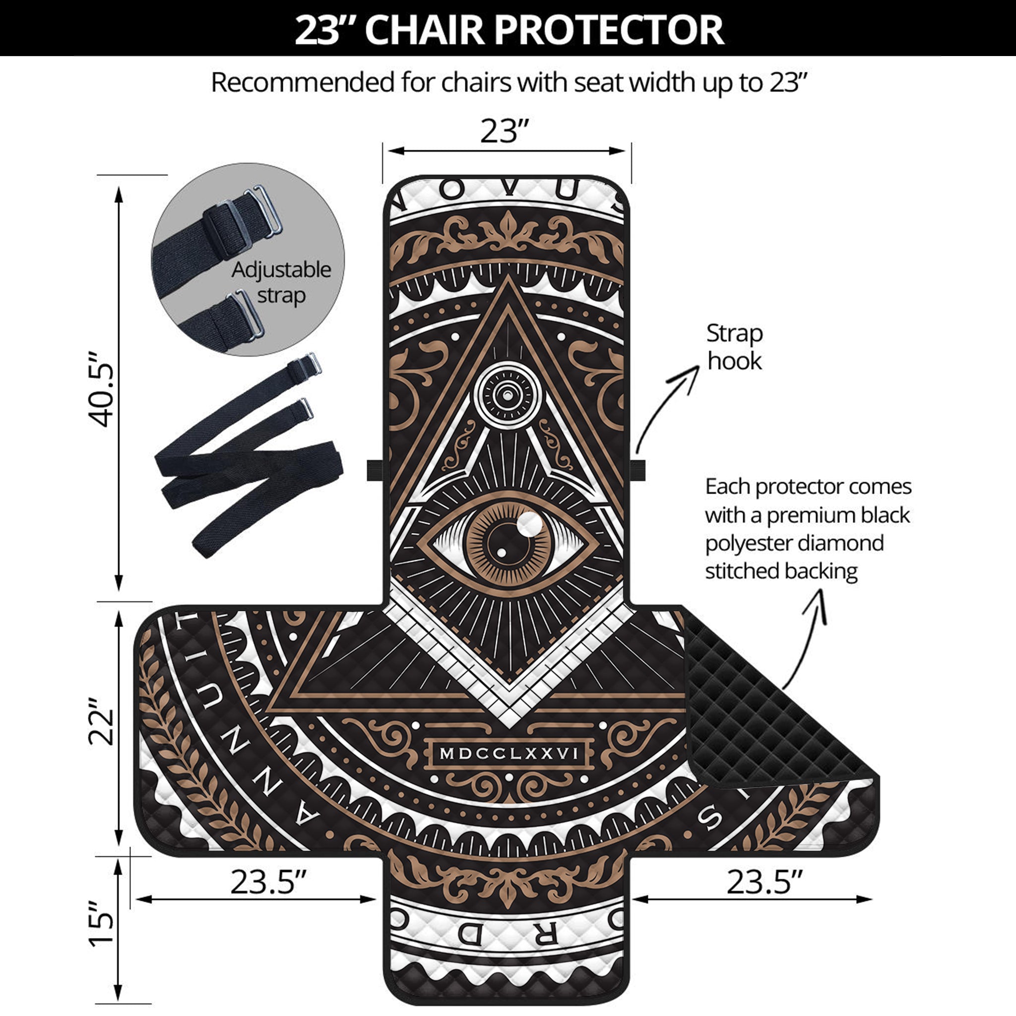 All Seeing Eye Symbol Print Armchair Protector